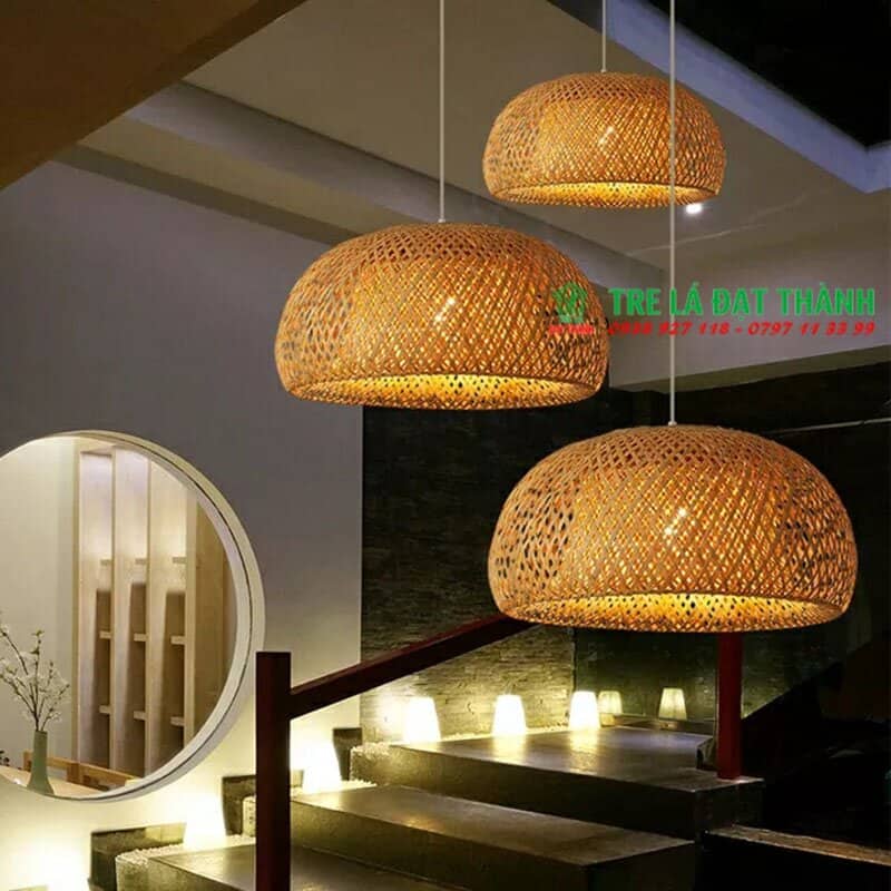 Đèn Nón 2 Lớp Mây Tre Đan - DMT028